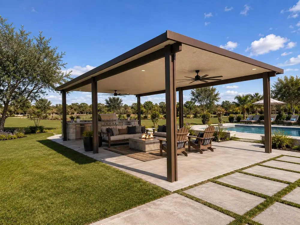 Freestanding patio cover in Jurupa Valley